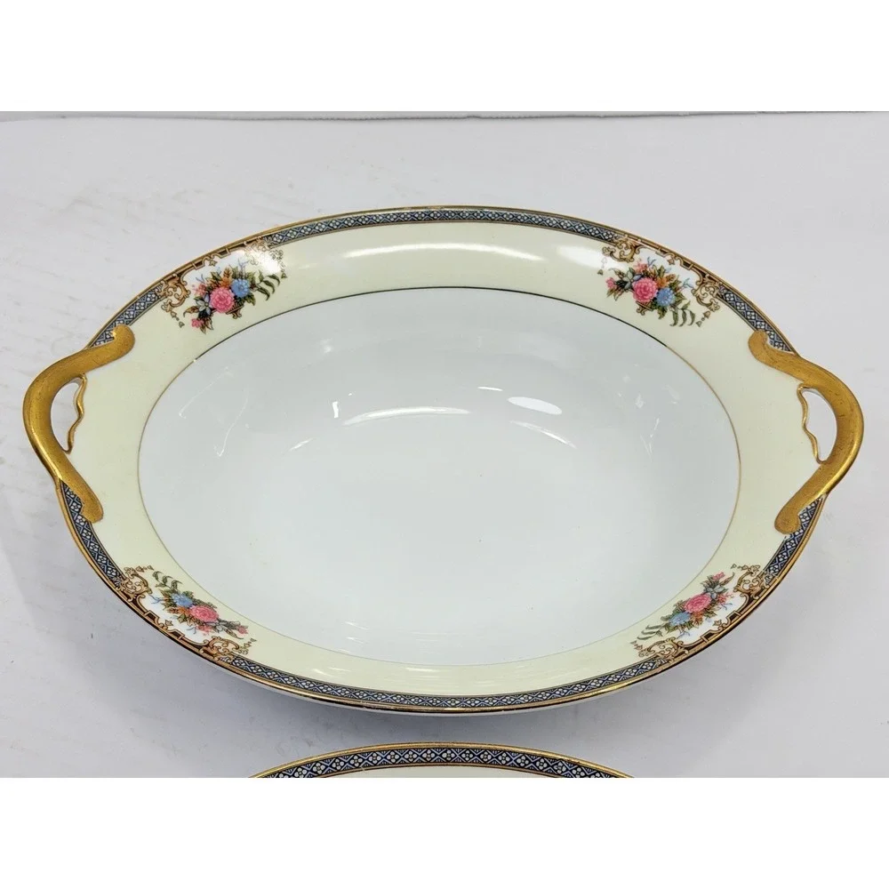 Lot 2 Noritake Grasmere Handled Serving Bowls Oval Vegetable Japan 76567
